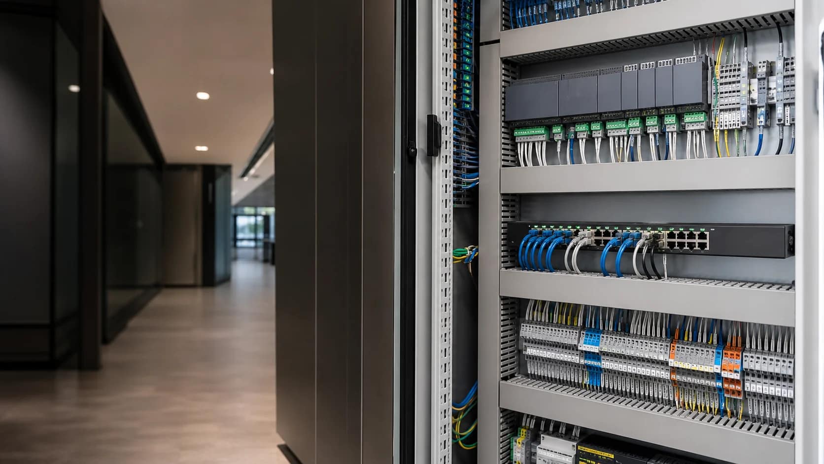 Automação predial | Schaltz Engenharia Painel de automação predial integrado à infraestrutura de edifício