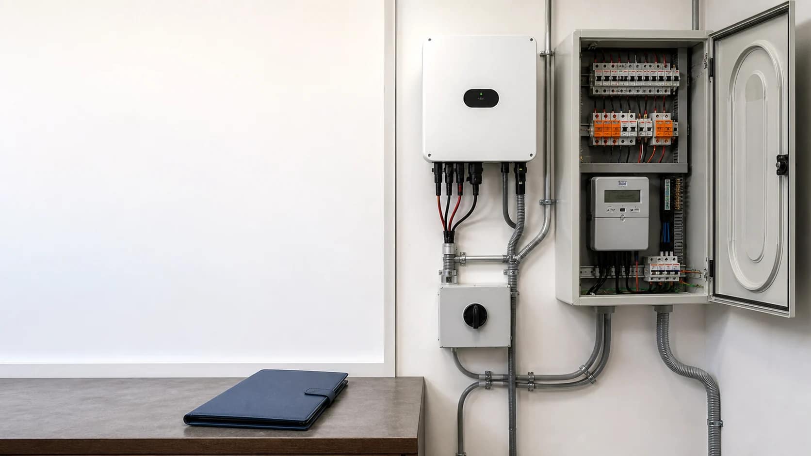 Inversor solar e quadro de proteção para homologação fotovoltaica